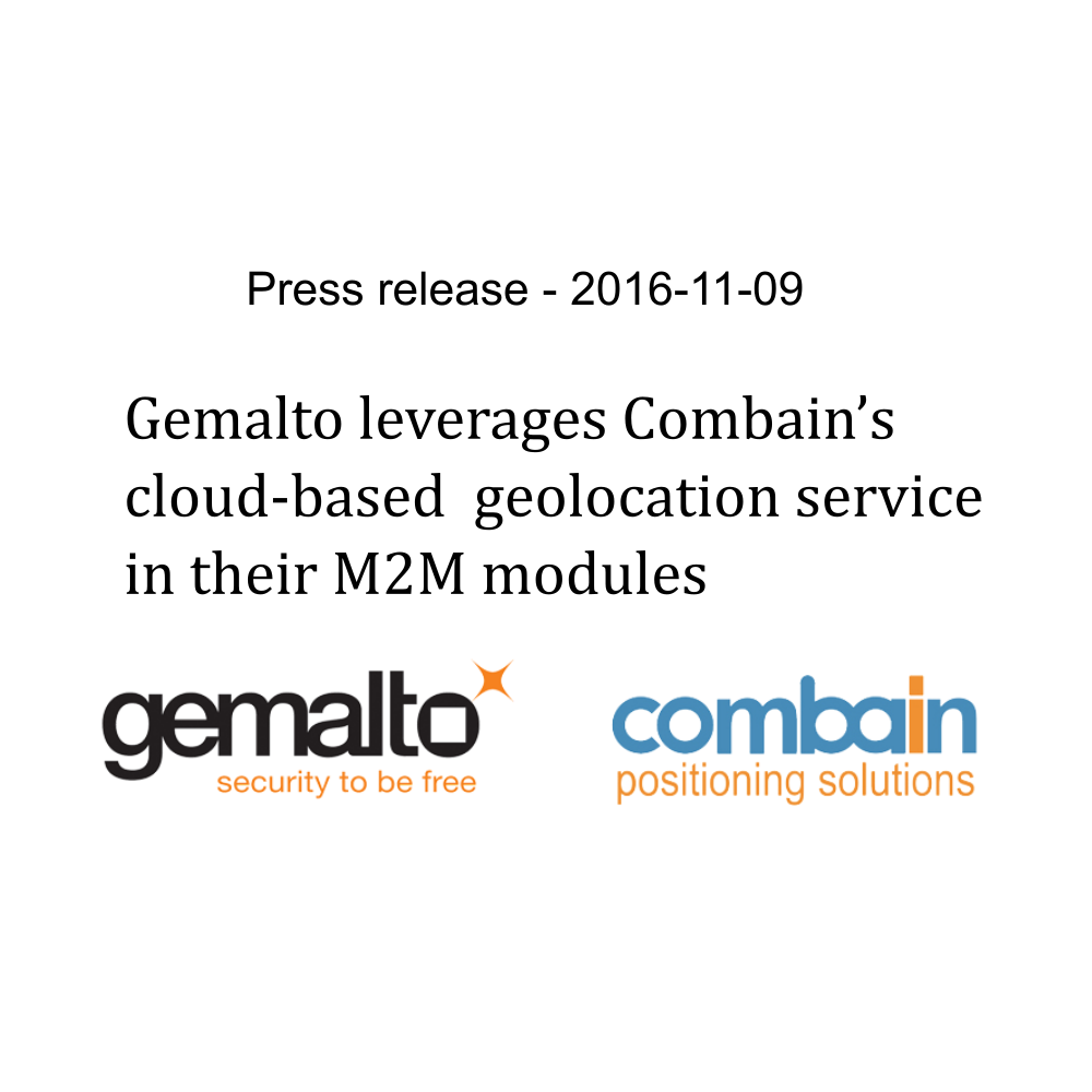 Gemalto leverages Combain’s geolocation service in their modules
